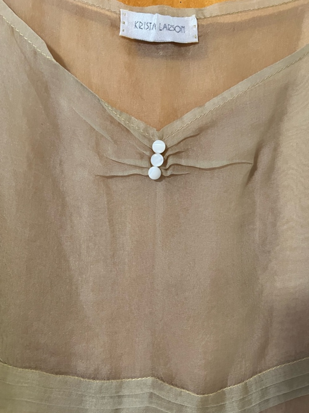 KRISTA LARSON Maxi Slip Dress with Delicate Trim perfect layering piece! OS - Picture 2 of 6